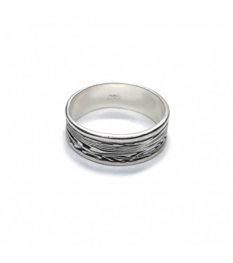 R002221 Handmade Sterling Silver Ring Band 8mm Wide Genuine Solid Stamped 925